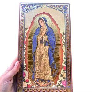 Our Lady of Guadalupe Gold Gilt Lithograph Icon